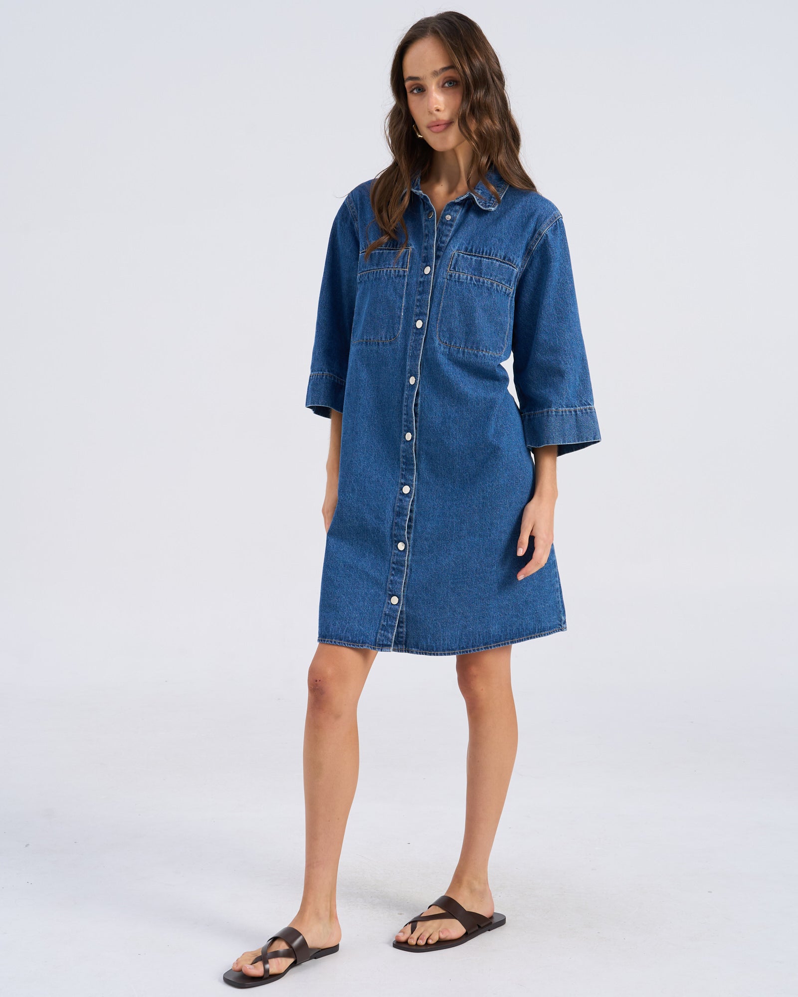 VMTOLKE DENIM SHIRT DRESS